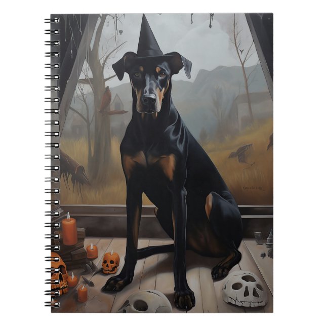 Carnet Doberman Citrouilles Halloween Épouvantable (Devant)