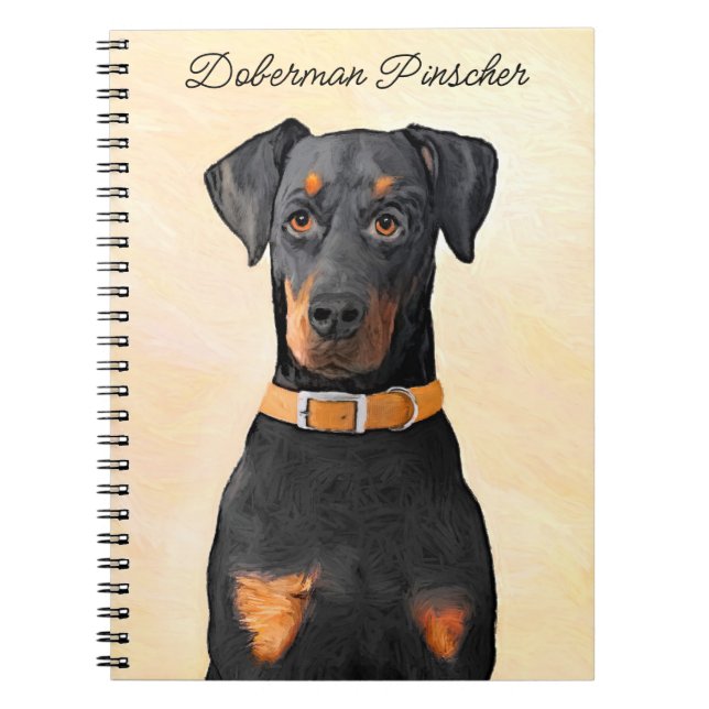 Carnet Doberman Pinscher Peinture non découpée Art origin (Devant)