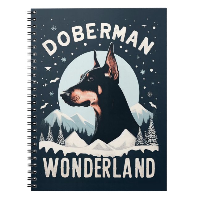 Carnet Doberman Wonderland - Thème Amoureux des chiens en (Devant)
