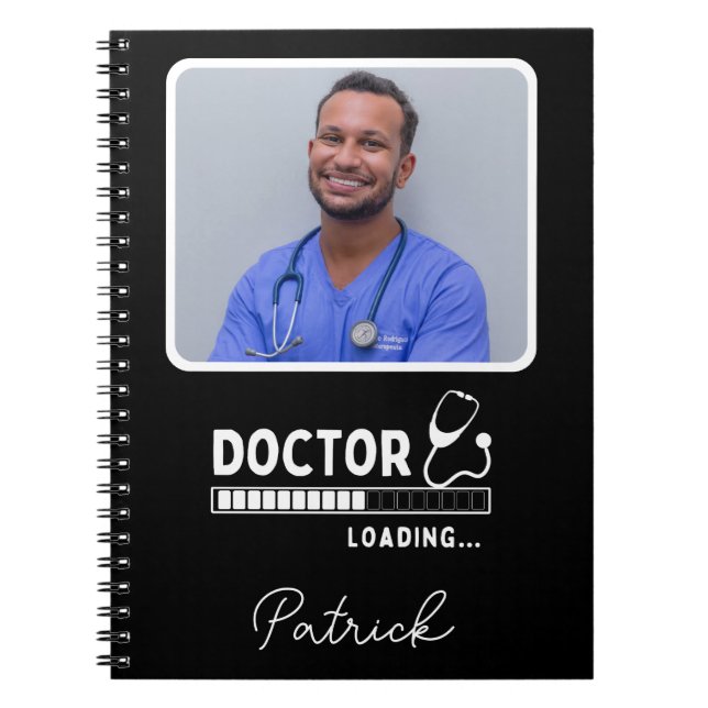 Carnet Docteur Chargement Barre Noir Blanc Personnalisé N (Devant)