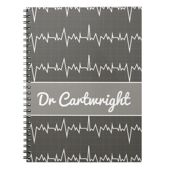 Carnet Docteur nom personnalisé ECG EKG don de coeur médi (Devant)