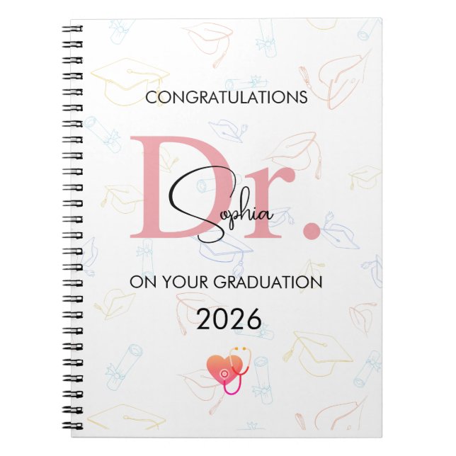Carnet Doctor Graduation Personalized Name Class 2026 (Devant)