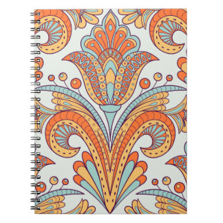Carnet Dodle floral damask, folk sans couture motif.