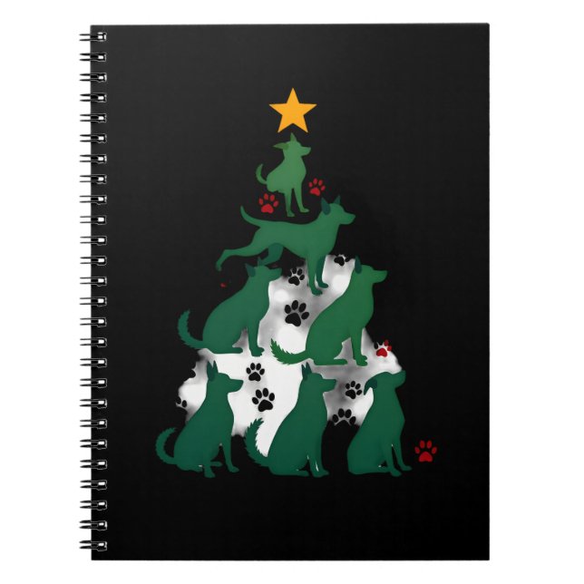 Carnet Dog Christmas Tree Shirt - Dog Christmas (2) (Devant)