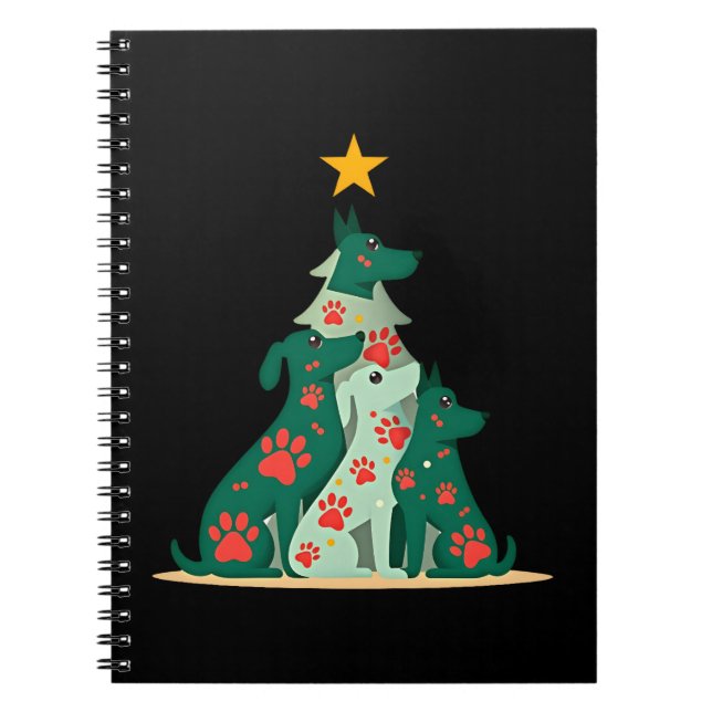 Carnet Dog Christmas Tree Shirt - Dog Christmas (3) (Devant)