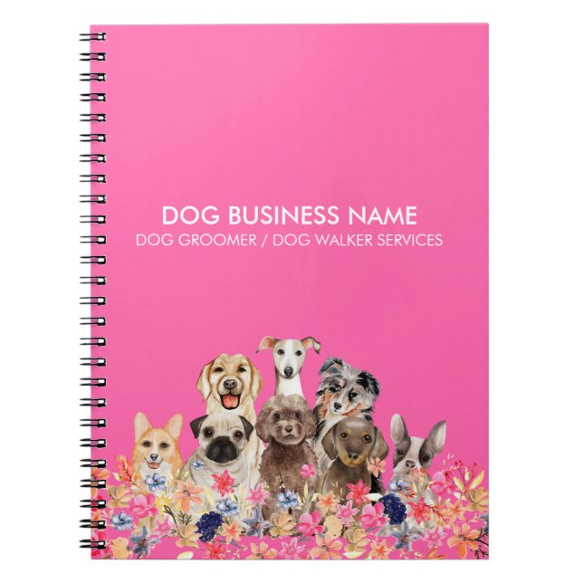 Carnet Dog Groomer Dairy Neon Pink (Devant)