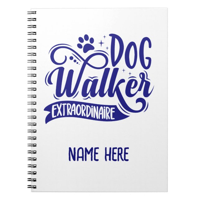 Carnet Dog Walker Extraordinaire Personnalisé (Devant)