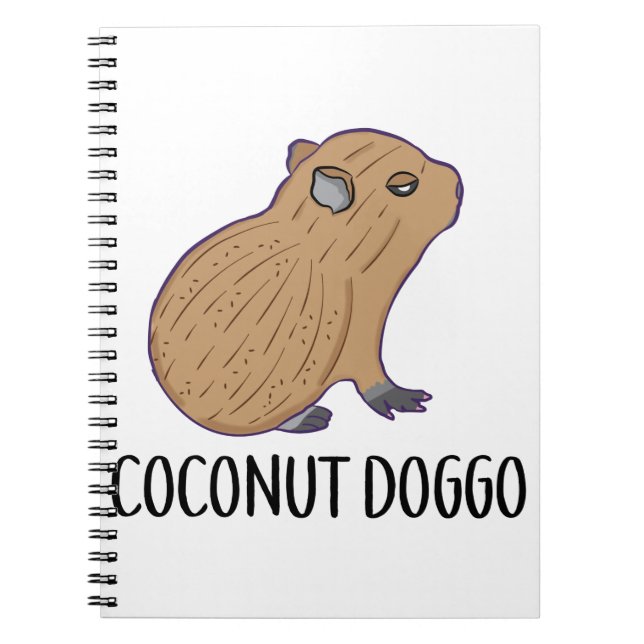 Carnet Doggo de noix de coco Capybara mème mignon Kawaii  (Devant)