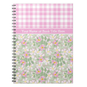 Carnet Dogrots roses sur Taupe et Plaid rose et blanc
