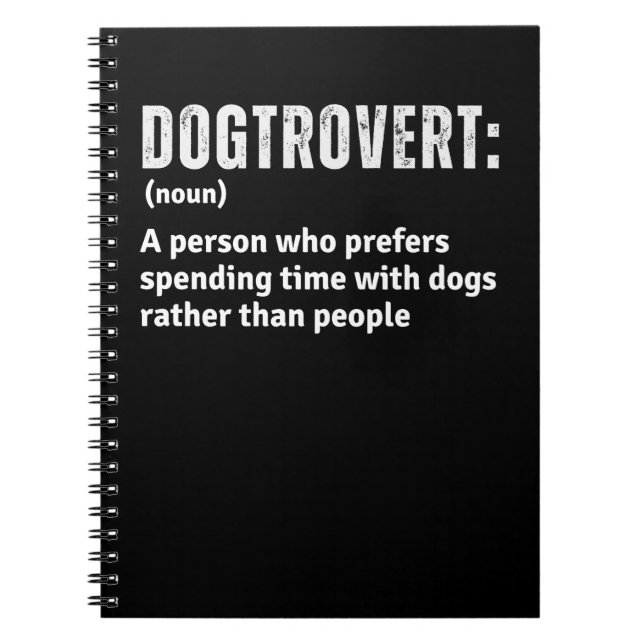 Carnet Dogtrovert Définition Drôle Introvertis Parents Ch (Devant)