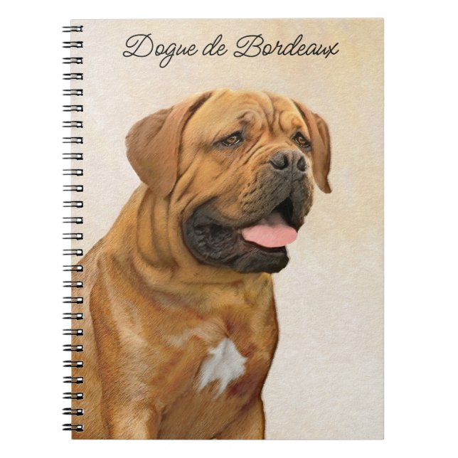 Carnet Dogue de Bordeaux Peinture - Cute Original Chien A (Devant)