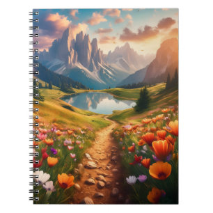 Carnet Dolomites Italie Affiche de voyage de style vintag