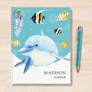 Carnet Dolphin Sea Life Marine Fish Nom personnalisé