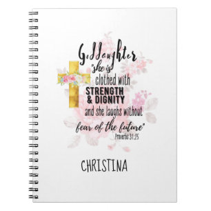 Carnet Don Adolescent Godgirl Proverbe personnalisé