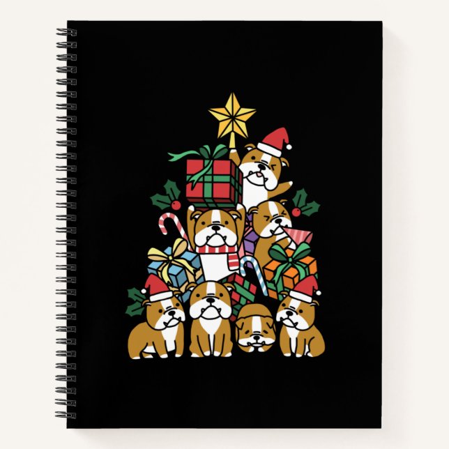 Carnet Don de chien | Christmas Tree English Chien de tau (Devant)