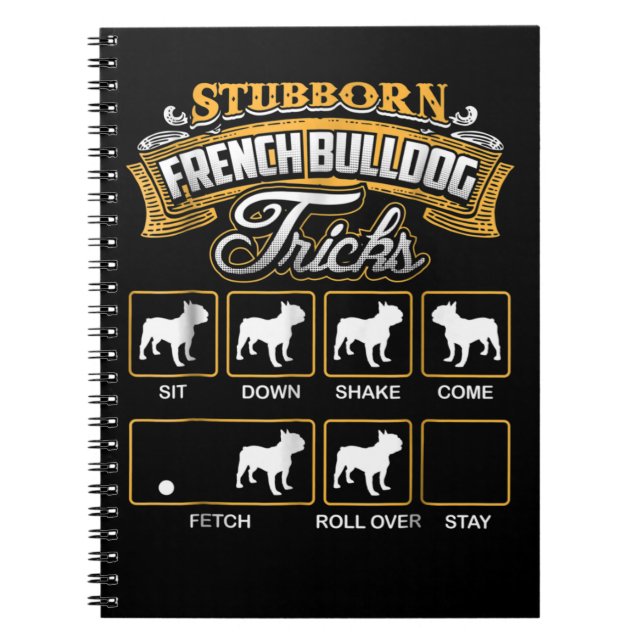 Carnet Don de chien | Trucs de Bulldog français têtus (Devant)