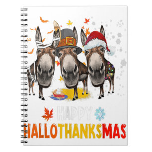 Carnet Donkey Happy HalloMerciMas Halloween Thanksgiving