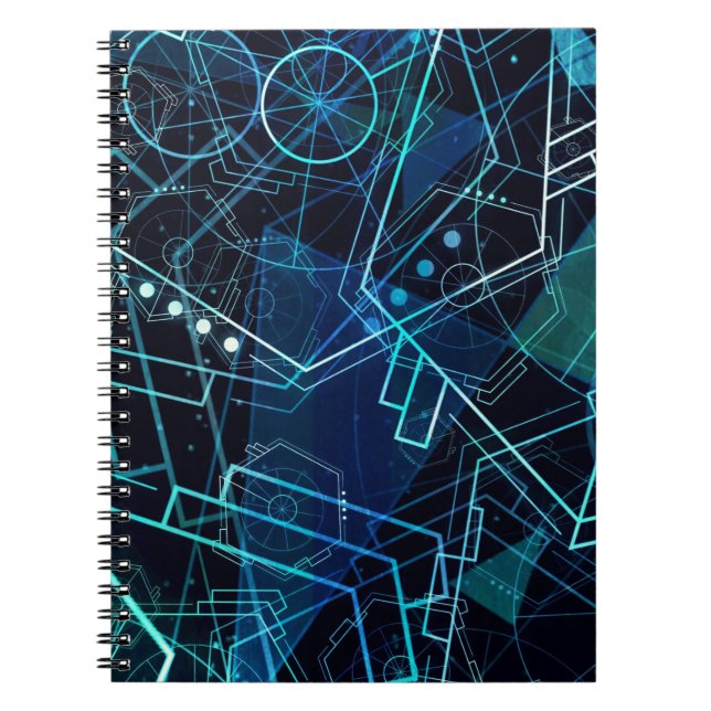 Carnet Données géométriques numériques abstraites Art ble (Devant)