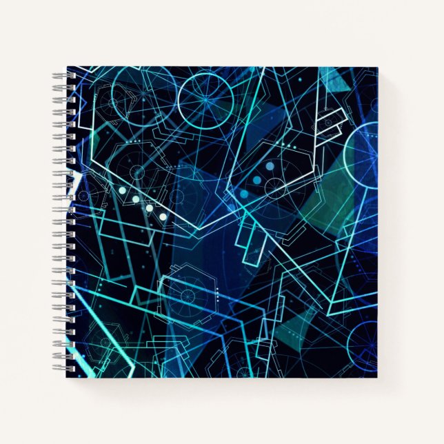 Carnet Données géométriques numériques abstraites Art Ble (Devant)
