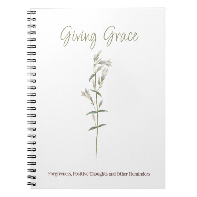 Carnet Donner grâce pardon Fleur sauvage blanc (Devant)