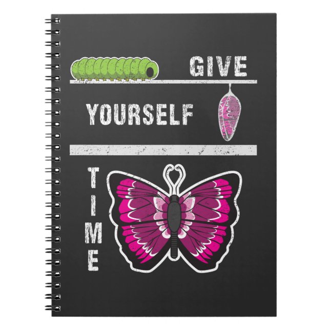 Carnet Donnez-vous le papillon de temps citation inspirée (Devant)