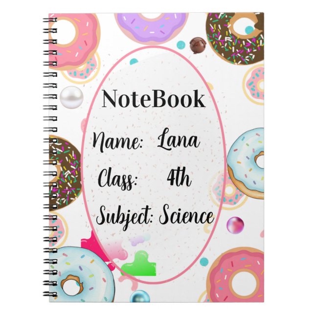 Carnet Donut themed aesthetic notebook (Devant)
