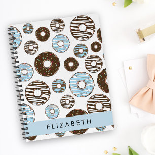 Carnet Donuts Bleus, Donuts Brown, Sprinkings, Votre Nom