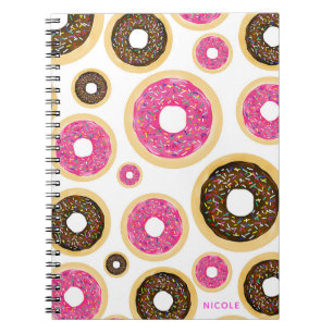 Carnet Donuts Moderne Amusant Mignon Rose Et Marron Sprin