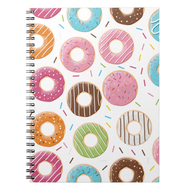Carnet Donuts rose bleu et motif chocolat morceaux (Devant)