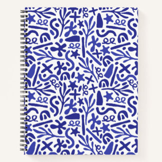 Carnet Doodle botanique Abstrait Motif Midnight Blue