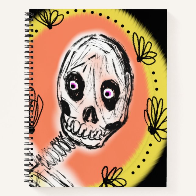 Carnet Doodle d'Halloween squelette effrayant  (Devant)