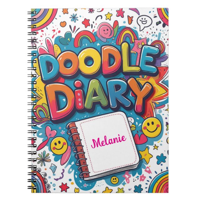 Carnet Doodle Diary – Personnalisé Amusant & Créatif  (Devant)