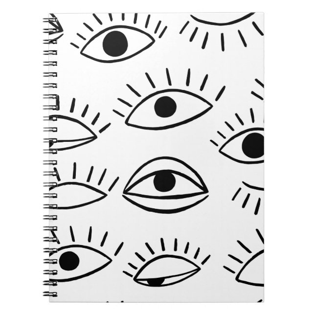 Carnet Doodle eye, motif créatif sans couture. (Devant)