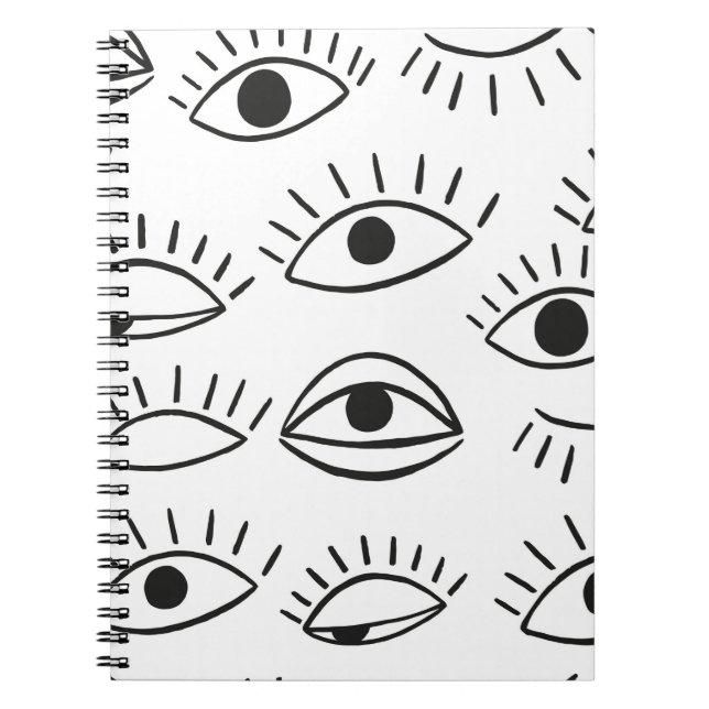 Carnet Doodle eye, motif sans soudure.  (Devant)