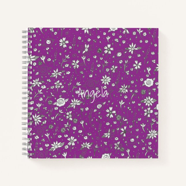 Carnet Doodle Flower personnalisable (Devant)