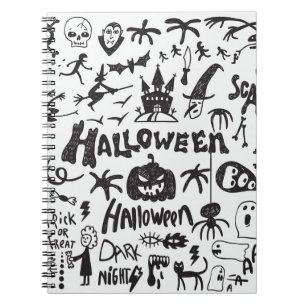 Carnet Doodles de monstre d'Halloween amusant