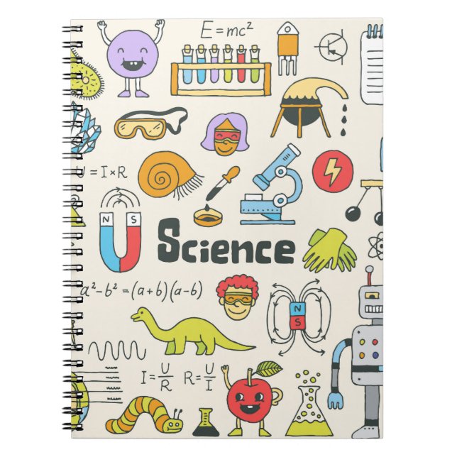 Carnet Doodles de science : Ensemble d'écoles à main. (Devant)
