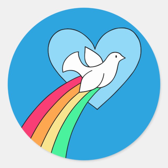 Carnet Doodles Peace & Love Sticker Rainbow Dove (Devant)