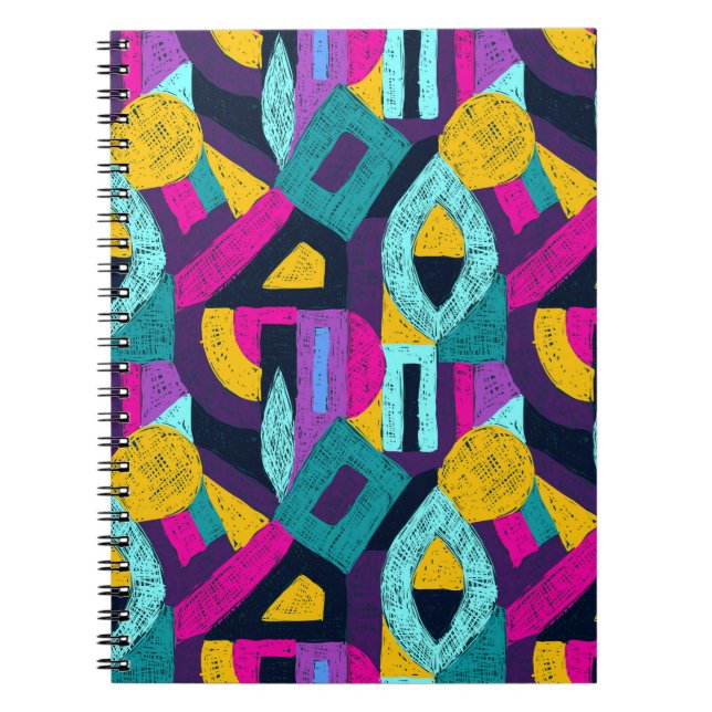 Carnet Doodles rétro : pop art géométrique. (Devant)