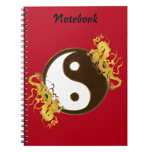 Carnet d'or de Yin Yang de dragon (Devant)