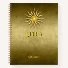Carnet doré personnalisable Litha été 21,59 x 27,9