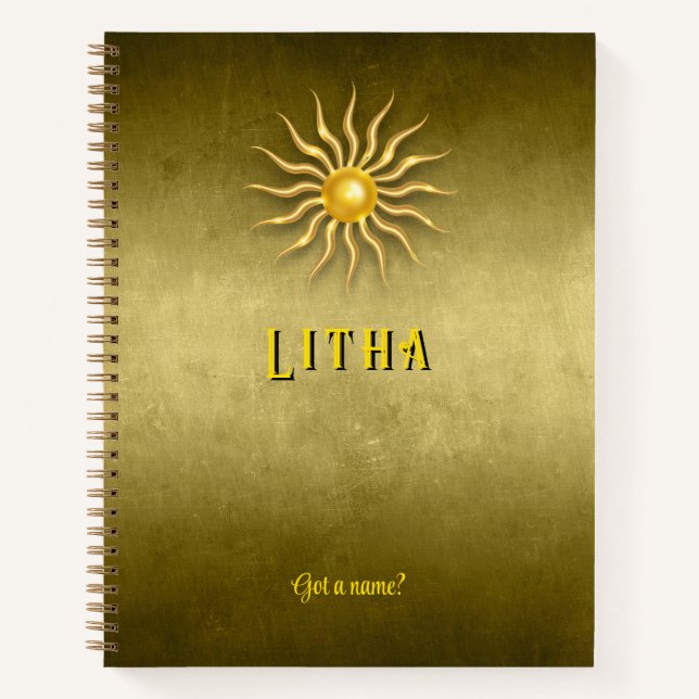 Carnet doré personnalisable Litha été 21,59 x 27,9 (Devant)