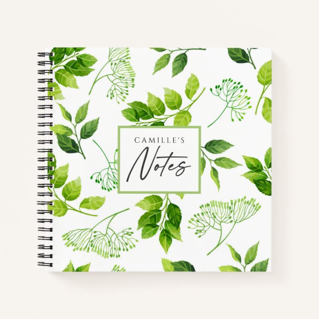 Carnet Dossier de poche à motif de fleurs sauvages rustiq (Devant)