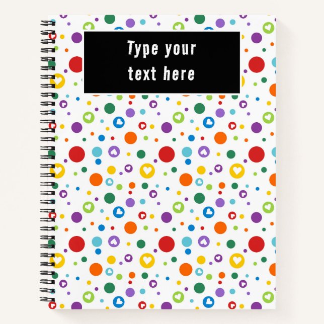 Carnet dot heart Rainbow Colors  | Cute Back to School (Devant)