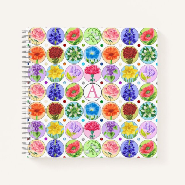 Carnet Dotty Birth Flower and Gem Notebook (Devant)