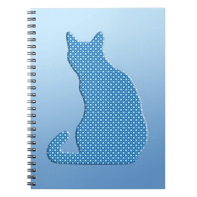 Carnet Dotty Chat - tons bleu (Devant)