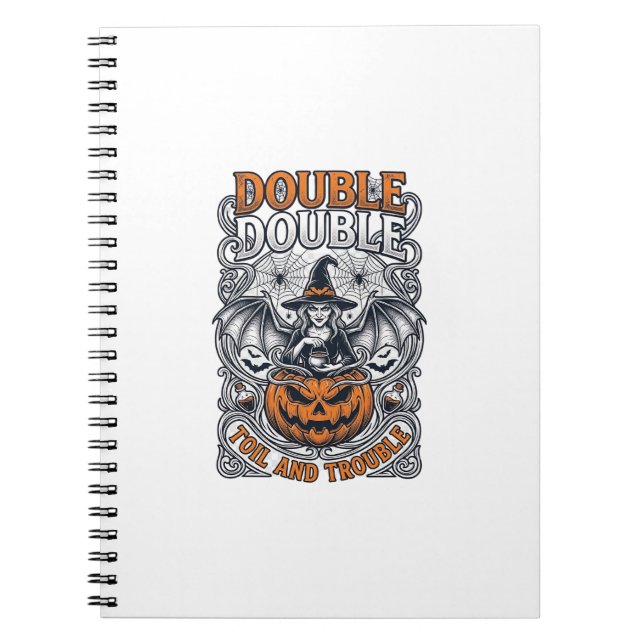 Carnet Double peine Malheur Sorcière Citrouille Halloween (Devant)