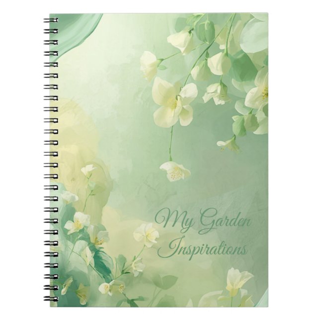 Carnet Douce Florale de Sauge et de Vert de Menthe rêveus (Devant)