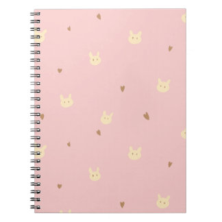 Carnet Douce Lapin & Cœurs Motif Sans Couture – Rose Mign