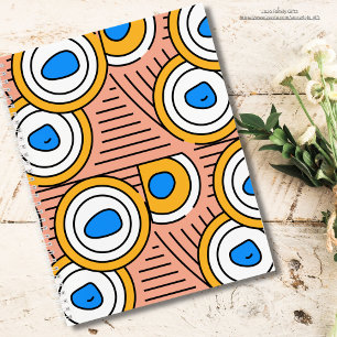 Carnet Douce motif géométrique tibétain coloré Rose Bleu